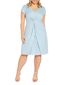 Adrianna Papell Plus - Knot Front Draped Dress