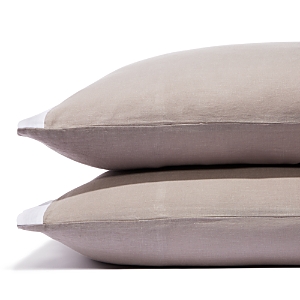 Amalia Home Collection Stonewashed Linen Standard Pillowcase, Pair - 100% Exclusive In Grey/white