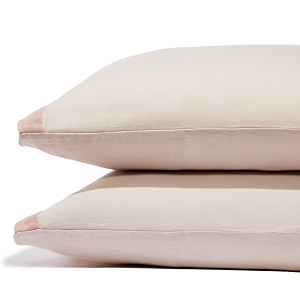 Amalia Home Collection Stonewashed Linen Standard Pillowcase, Pair - 100% Exclusive In Natural/pink