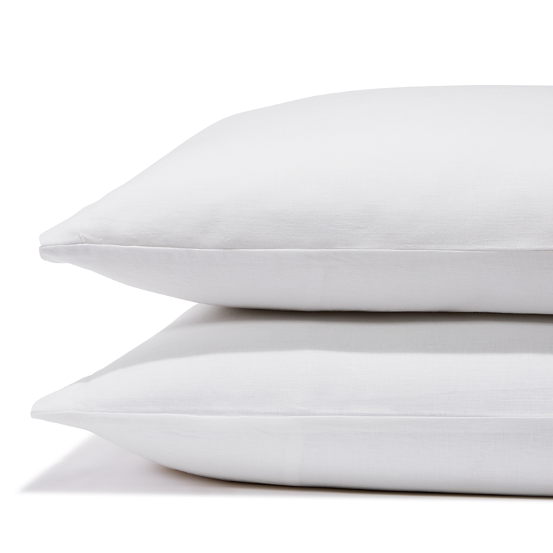 Amalia Home Collection Stonewashed Linen Standard Pillowcase, Pair - Exclusive In White/white