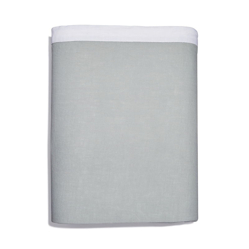 Amalia Home Collection Stonewashed Linen Queen Flat Sheet - Exclusive In Dusty Blue