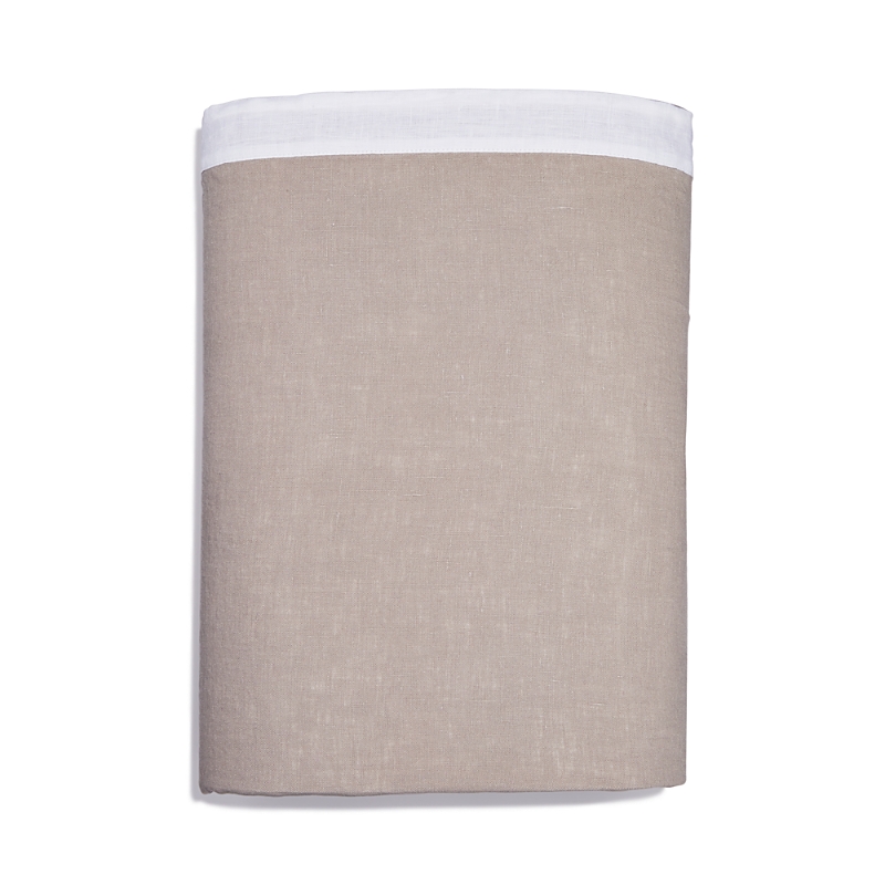 Amalia Home Collection Stonewashed Linen Queen Flat Sheet - Exclusive In Grey/white