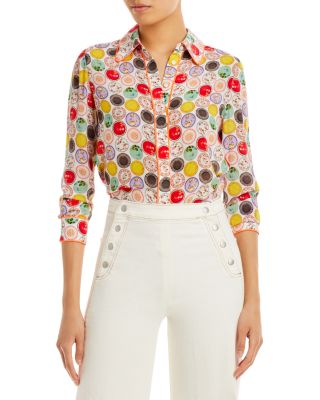 Alice and Olivia - Willa Printed Silk Blouse