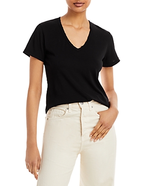 Cotton Citizen Standard V Neck Tee In Jet Black