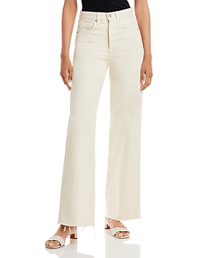 Shop Veronica Beard Taylor High Rise Wide Leg Jeans In Ecru