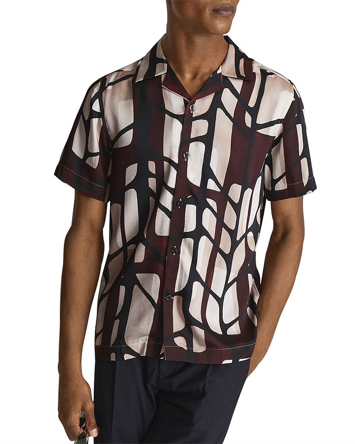 REISS Rico Abstract Print Camp Shirt | Bloomingdale's