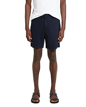 Theory Curtis Be S.precision Ponte Knit Straight Fit Shorts In Baltic