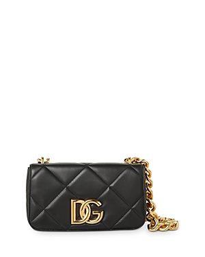 Dolce & Gabbana Quilted Leather Shoulder Bag In Black