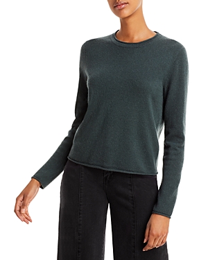 Aqua Rolled Edge Cashmere Jumper - 100% Exclusive In Army