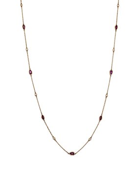 Bloomingdale's - Ruby & Diamond Statement Necklace in 14K Yellow Gold, 18" - 100% Exclusive