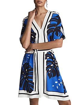 REISS - Hanh Palm Print Dress