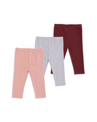 Girls' Knit Cotton Leggings, 3 Pack - Baby