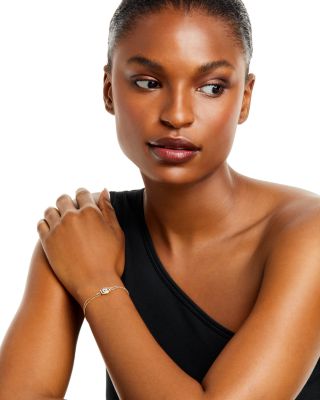 18K Yellow Gold Evil Eye Blue Sapphire & Diamond Double Chain Bracelet