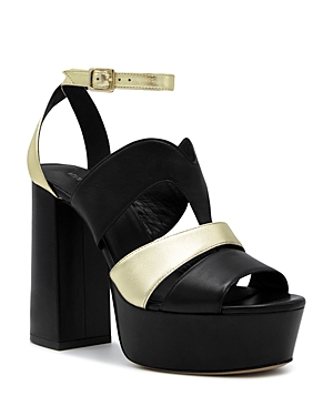 Ilio Smeraldo X Laura Bailey Women's Ankle Strap Platform High Heel Sandals In Black/gold
