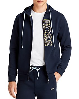 BOSS - Saggy 1_US Cotton Blend Logo Embroidered Regular Fit Full Zip Hoodie