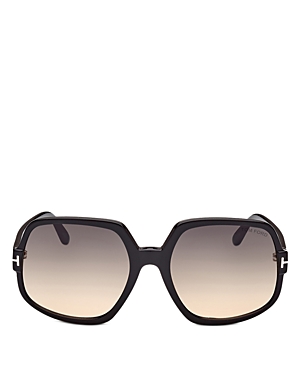 Tom Ford Gradient Square Acetate Sunglasses In Black/gray Gradient