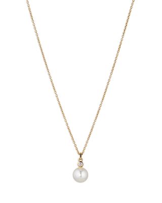 Nadri - Cubic Zirconia & Nacre Pearl Pendant Necklace, 16"-18"