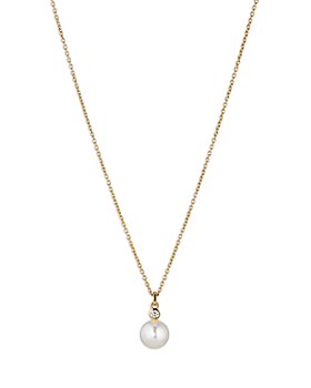 Nadri - Cubic Zirconia & Nacre Pearl Pendant Necklace, 16"-18"