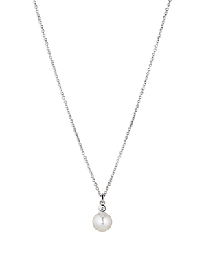Nadri Cubic Zirconia & Nacre Pearl Pendant Necklace In Silver-tone, 16-18 In White/silver