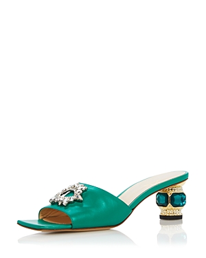 Nalebe Women's Aurum Embellished Kitten Heel Mules - 100% Exclusive In Green
