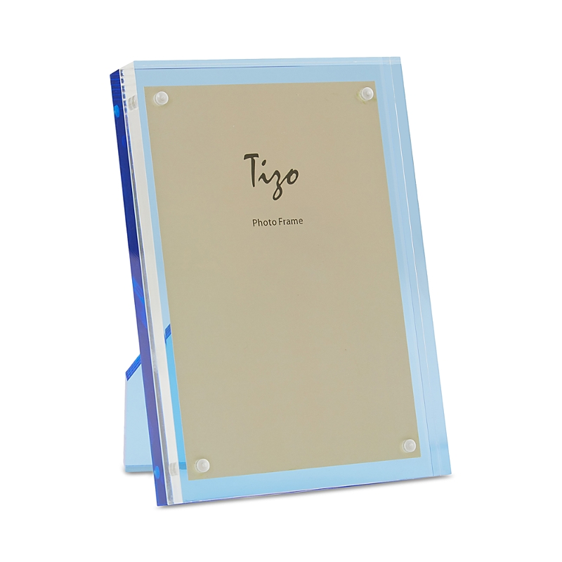 Tizo Lucite 5 X 7 Frame With Colored Lucite Back In Clear/light Blue