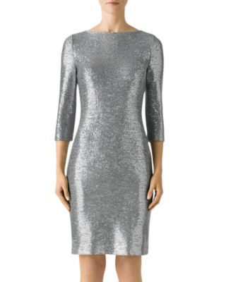 St. John Sequin Knit Sheath Dress 