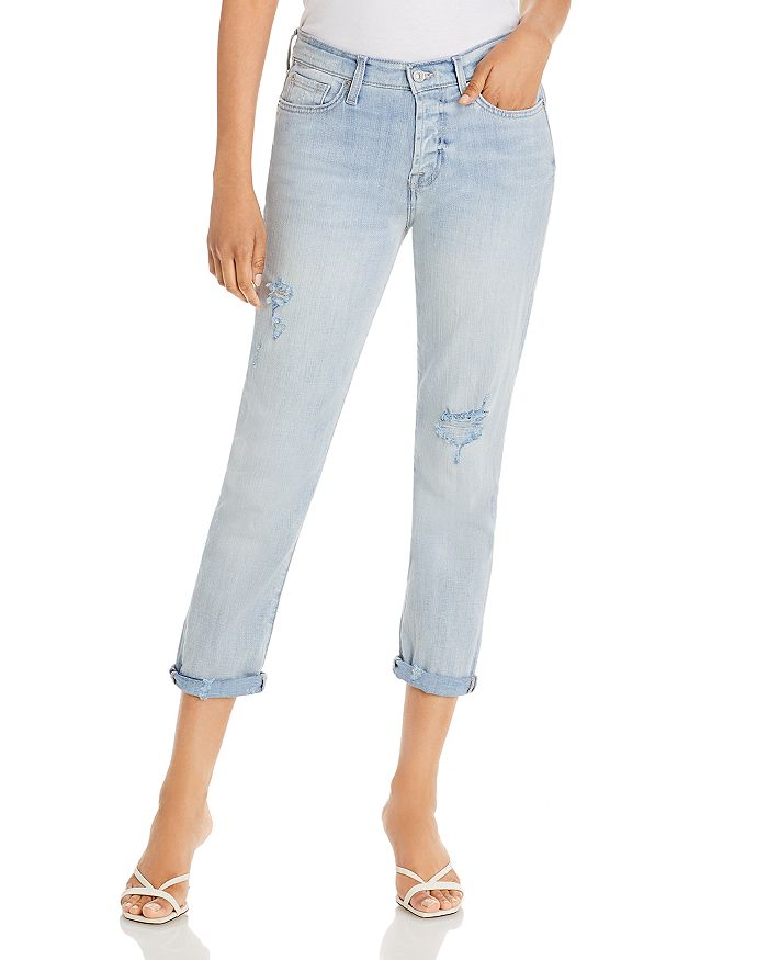 7 For All Mankind Josefina High Rise Cropped Boyfriend Jeans in Coco ...