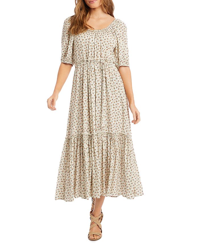 Karen Kane Floral Puff Sleeve Midi Dress Bloomingdale s