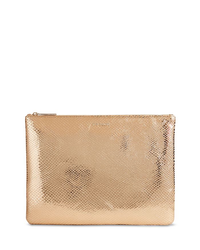 Ted Baker Large Snake Detail Metallic Leather Pouch | Bloomingdale's