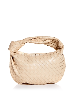 Bottega Veneta Mini Jodie Intrecciato-woven Leather Cross-body Bag In Porridge/gold