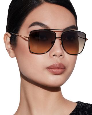 Reggie Brow Bar Aviator Sunglasses, 61mm