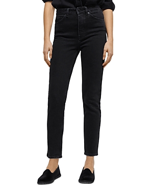 Shop The Kooples High Rise Ankle Slim Leg Jeans In Black