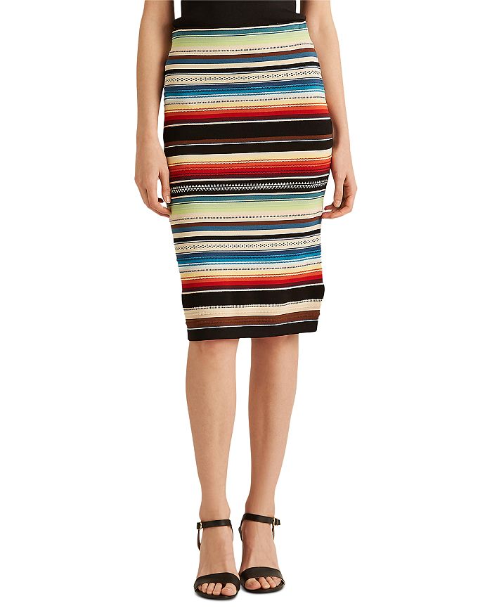 Ralph Lauren Striped Midi Pencil Skirt | Bloomingdale's