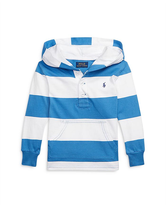 Ralph Lauren Boys Striped Jersey Rugby Top in Blue