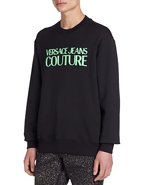 Versace Jeans Couture Cotton Fleece Logo Print Crewneck Sweatshirt