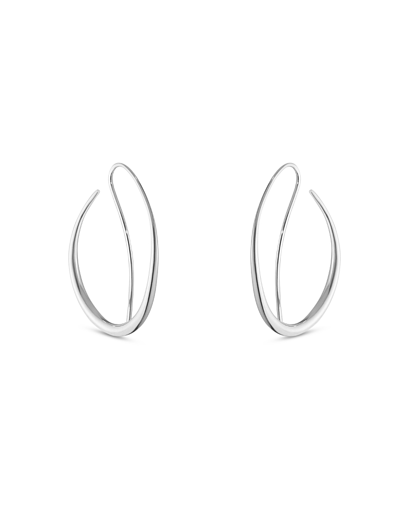 Georg Jensen Sterling Silver Offspring Threader Earrings In Silver