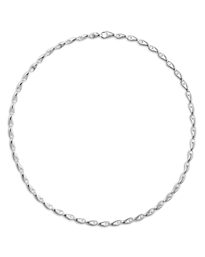 Shop Georg Jensen Sterling Silver Reflect Slim Link Collar Necklace, 17.72