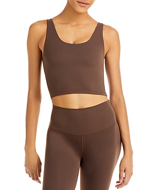 Splits59 Sprint Rigor Bra Cropped Tank In Dark Chocolate
