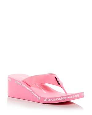 Alexander Wang Aw Wedge Flip Flop In Nylon In Neon Bubblegum