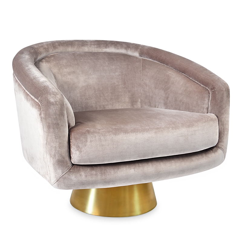 Jonathan Adler Bacharach Velvet Swivel Chair In Pink