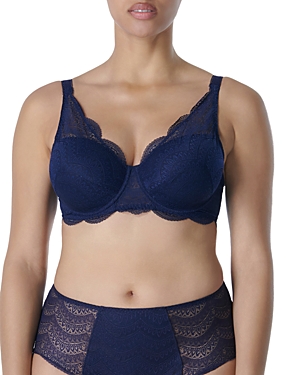 Simone Perele Karma 3d Molded Lace Spacer Bra In Midnight