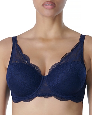 Simone Perele Karma 3d Molded Lace Spacer Bra In Midnight