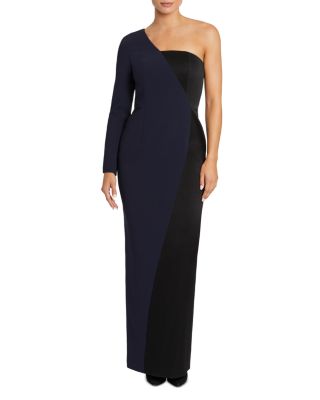 strapless open back dress colour block one shoulder smocked dress main image 1