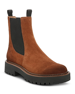 Sam Edelman Laguna Womens Lugged Sole Ankle Chelsea Boots In Frontier Brown