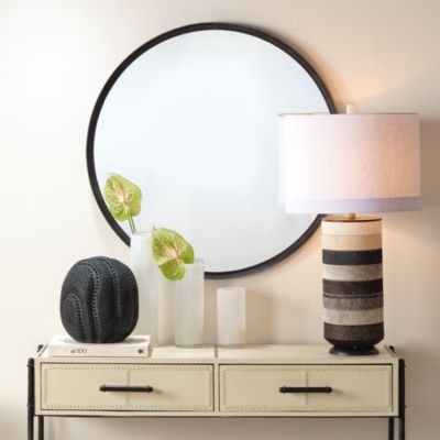 Refined Iron Round Wall Mirror