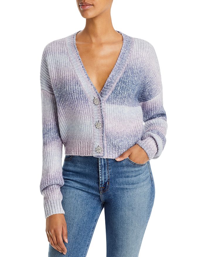 Rhinestone shop button cardigan