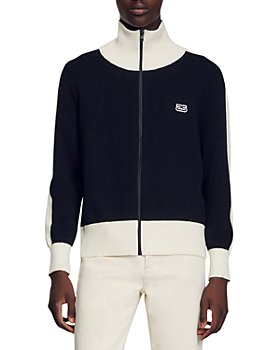 Sandro - Double Jersey Color Blocked Track Cardigan