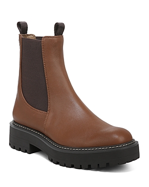 Sam Edelman Laguna Waterproof Lug Sole Chelsea Boot In Tawny Brown Leather