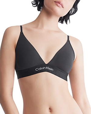 Embossed Icon Cotton Lighty Lined Triangle Bra - CALVIN KLEIN