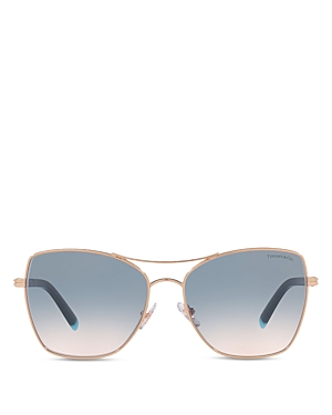Tiffany & Co Women's Square Sunglasses, 59mm In Rose Gold/blue Gradient
